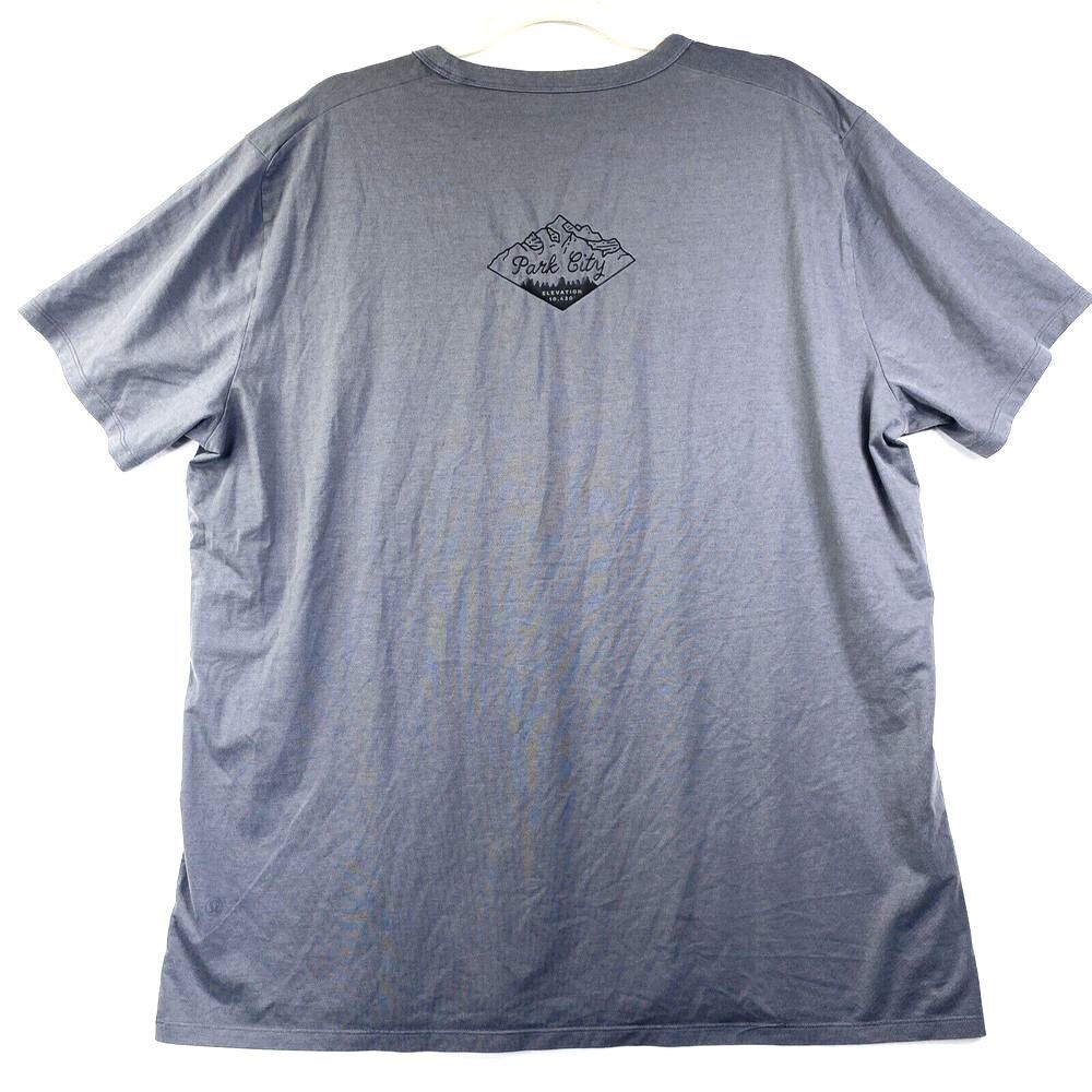 Lululemon Mens Shirt Size XXL 2XL Gray Park City Printed on Back Casual Tee